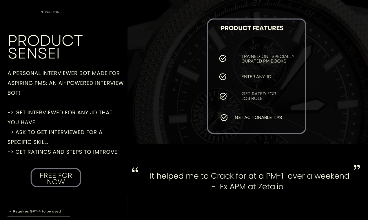 Product Sensei - PM Interviews , Anytime