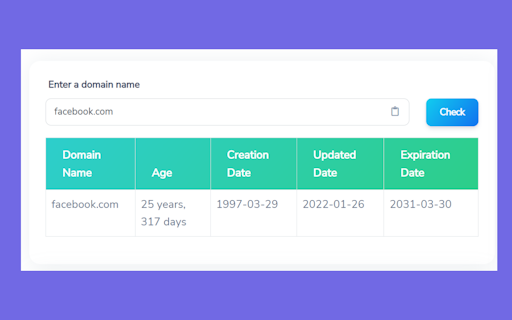Domain Age Checker