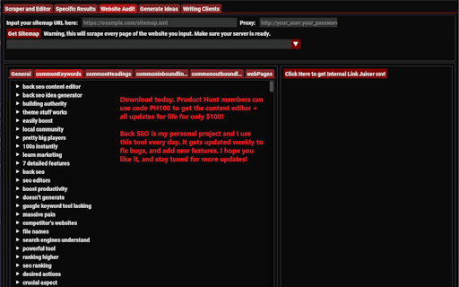 Back SEO Marketing Software