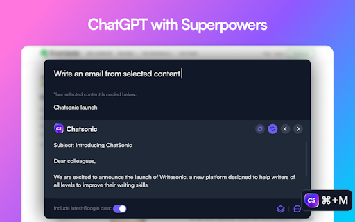 ChatSonic Chrome Extension