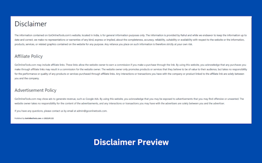 Disclaimer Generator