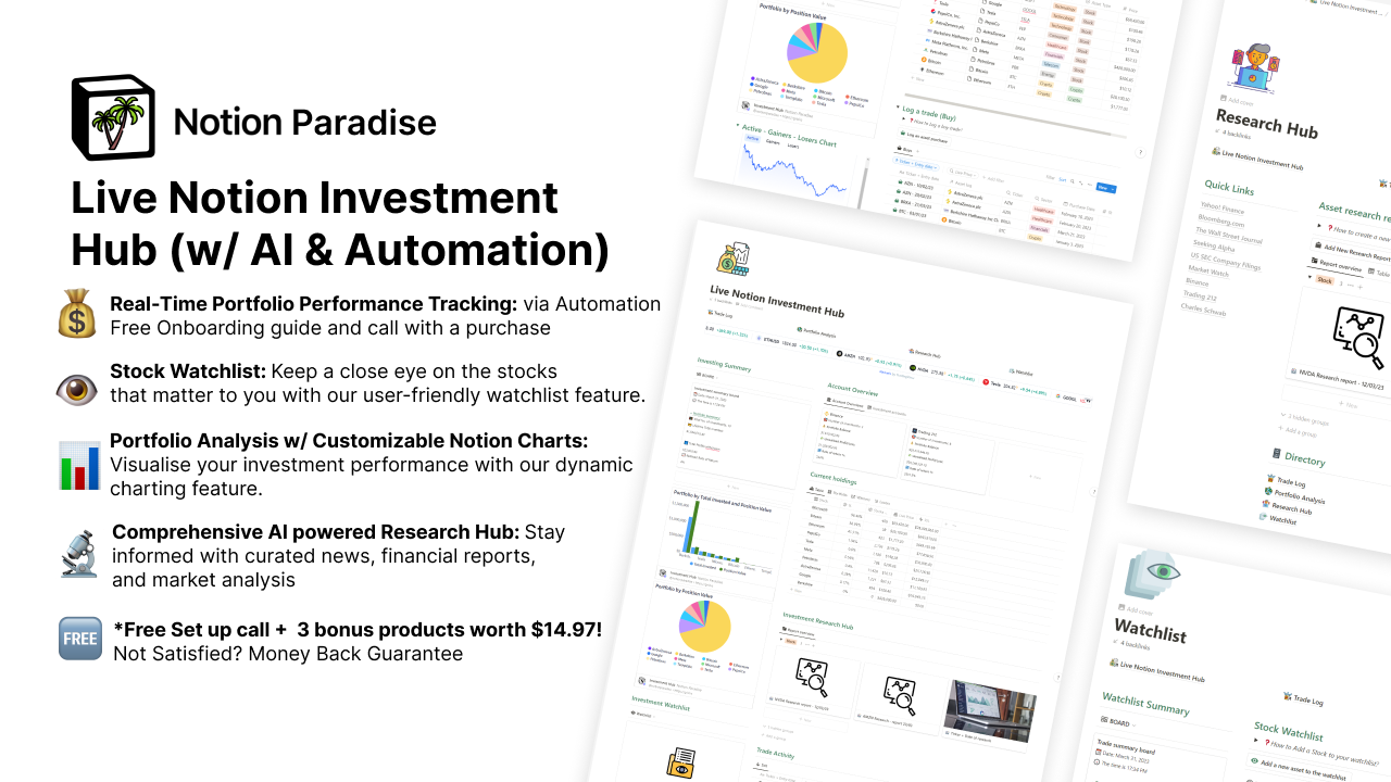 Live Notion Investment Hub (w/ AI)