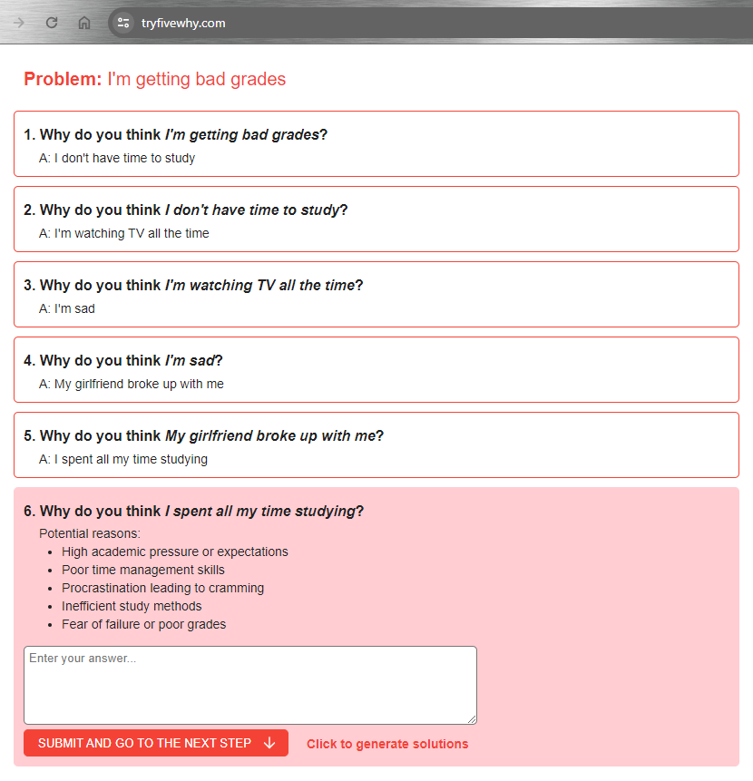 5 Why Problem Solver