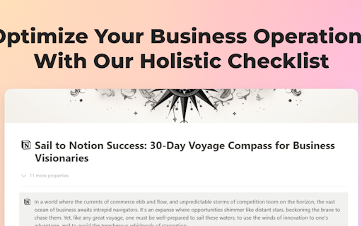 30-Day Voyage Notion Compass