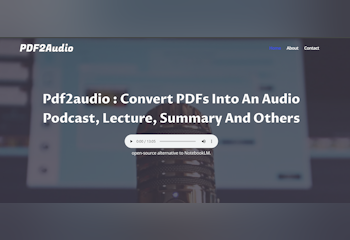 PDF2Audio :Convert PDFs into an audio