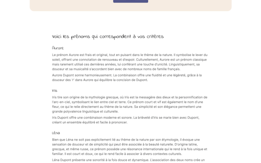 Prénom Parfait