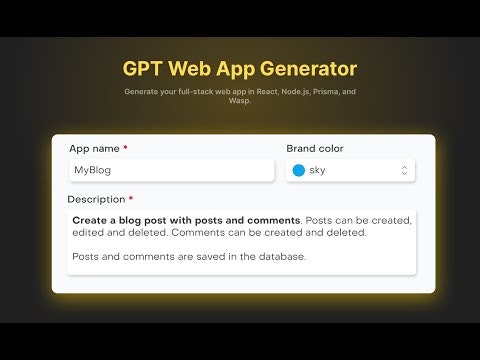 GPT WebApp Generator for React & Node.js