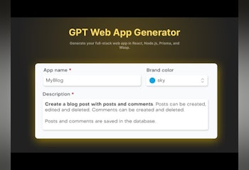 GPT WebApp Generator for React & Node.js