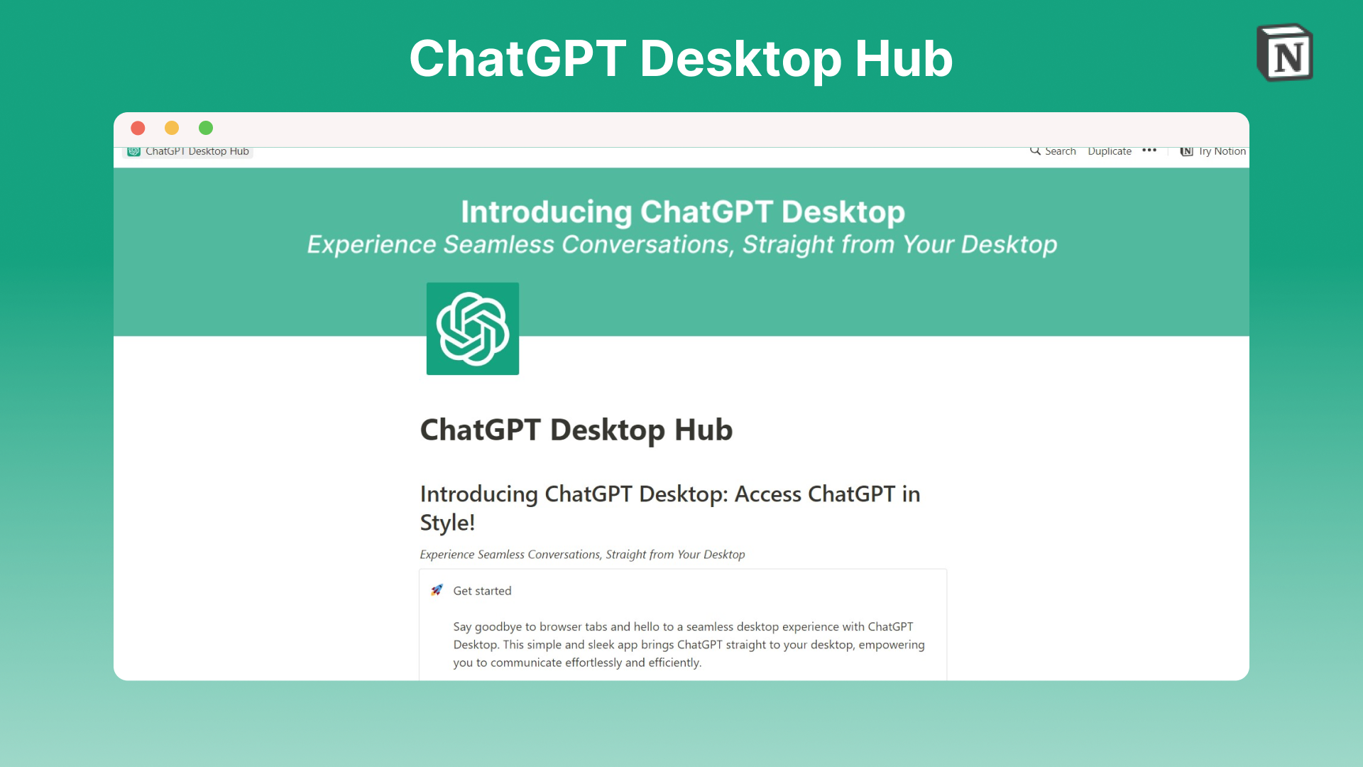 ChatGPT Desktop Hub
