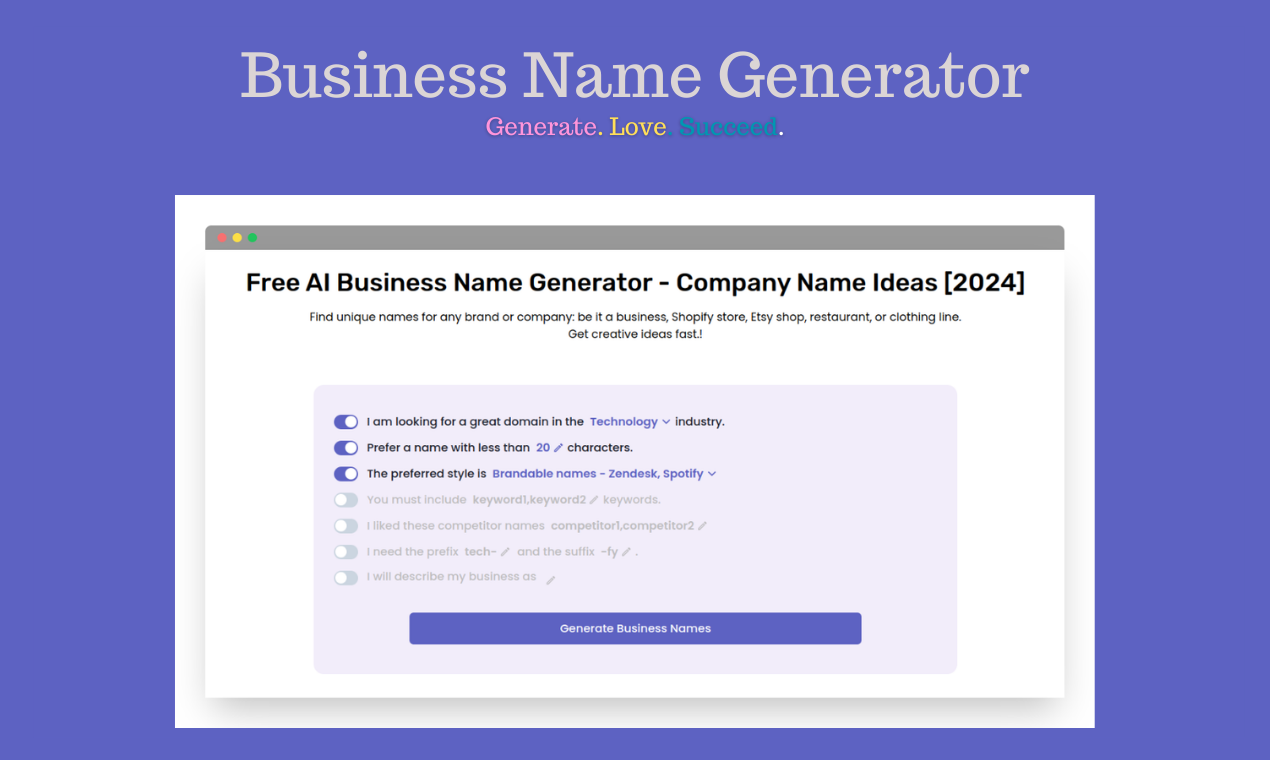 AI Business Name Generator