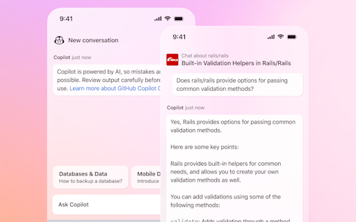 Copilot Chat in GitHub Mobile