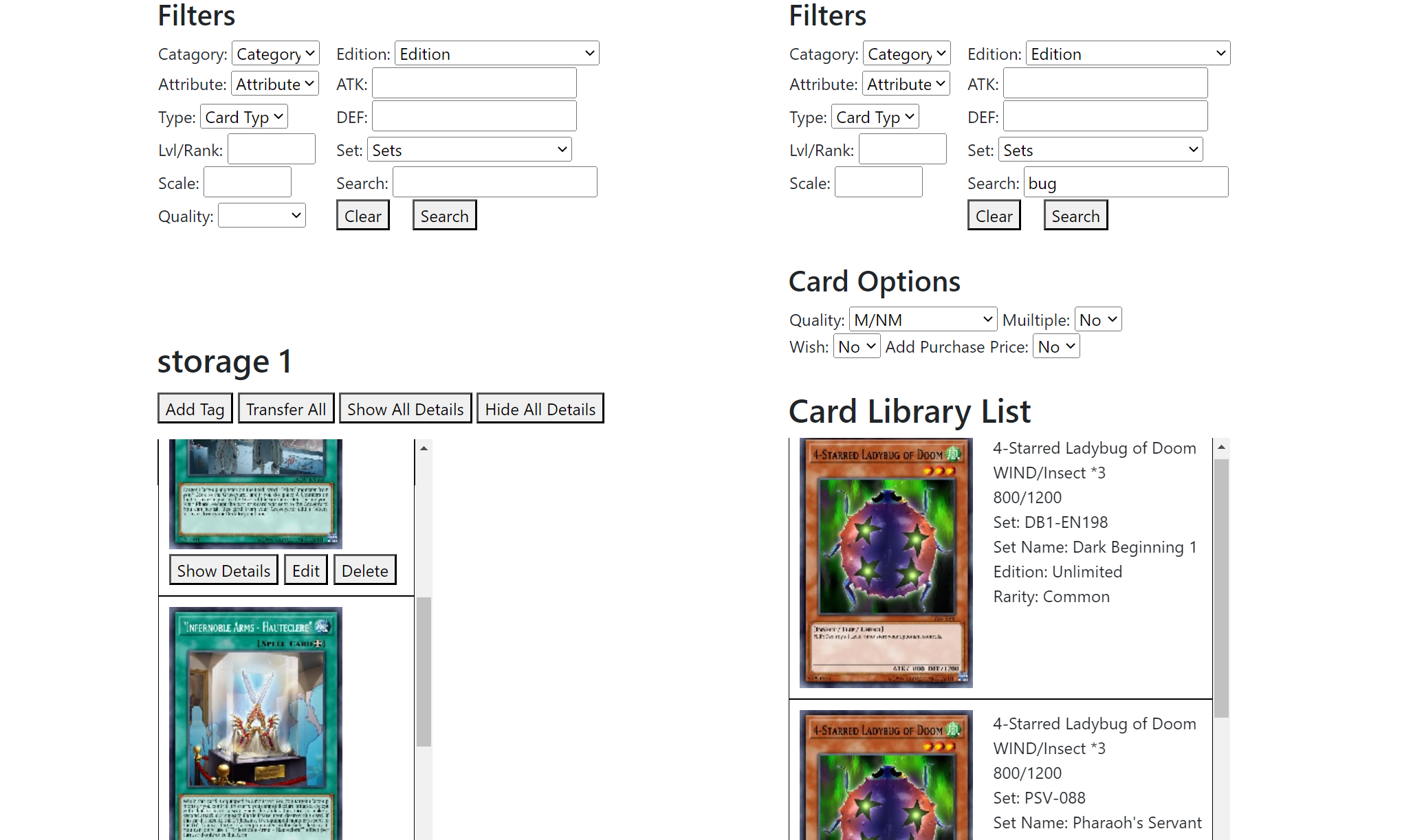 TCG Catalogue
