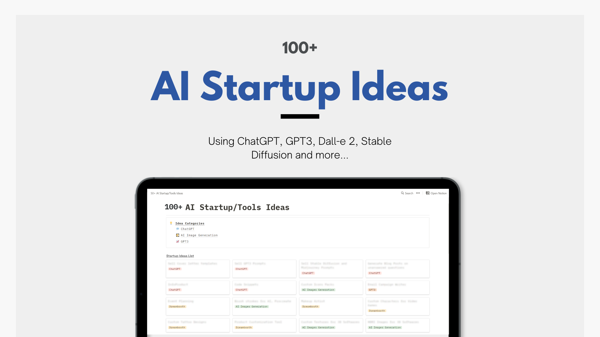 100+ AI Startup Ideas
