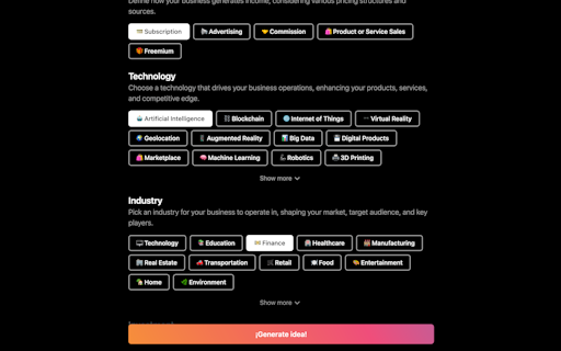 Business Idea Generator AI