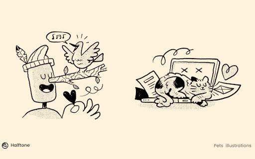Halftone illustrations