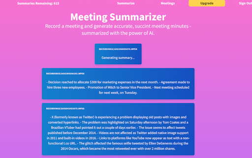 AI Meeting Summarizer