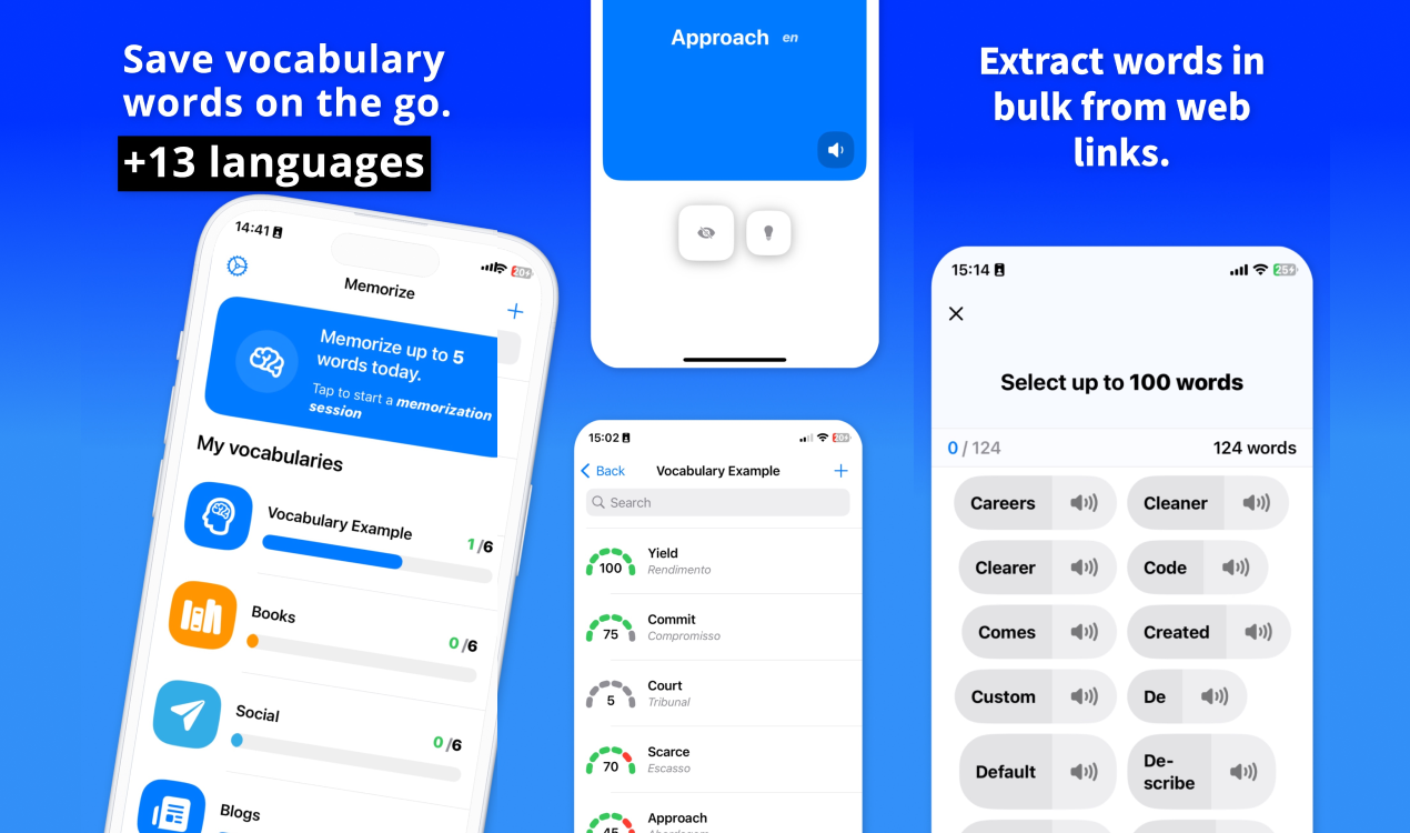 Collect words with Memorize