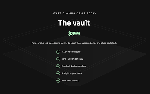 who raised? lead list vault