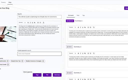 Shopify Product and Blog SEO Booster