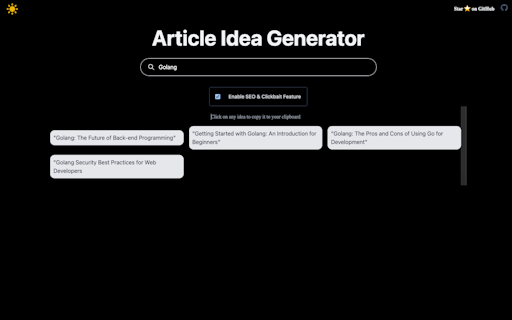 Article Idea Generator