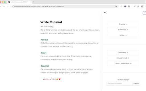 Write Minimal