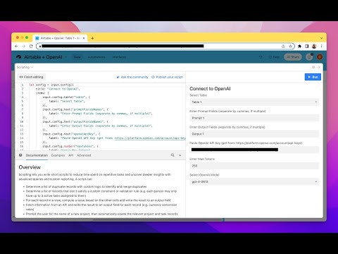 OpenAI API to Airtable