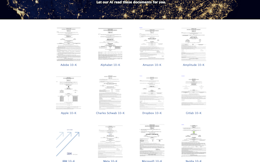 AI Chat with 10-K Reports by Docalysis