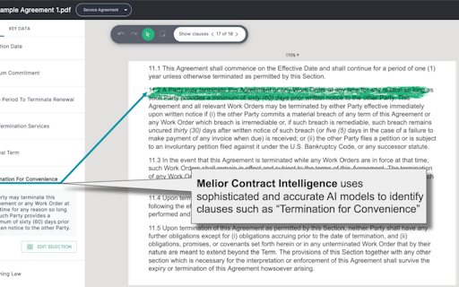 Melior Contract Intelligence AI