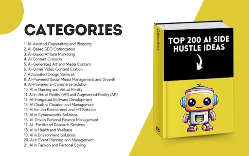 Top 200 AI Side Hustle Ideas