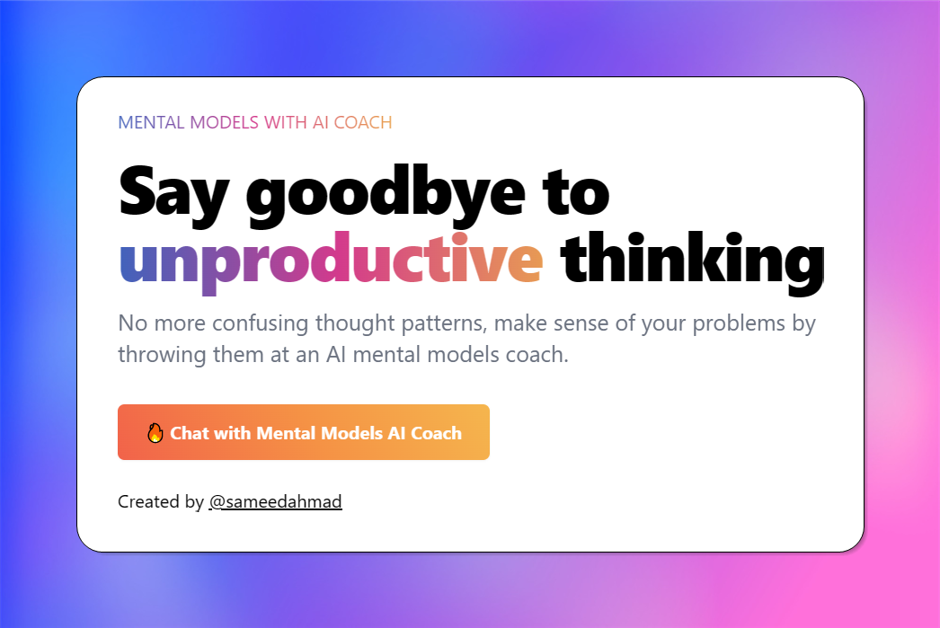 MENTAL MODELS WITH AI COACH