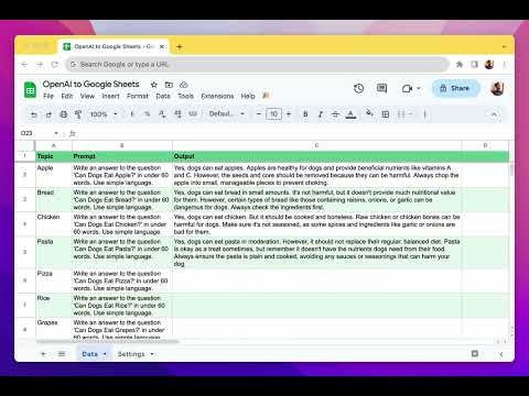 Google Sheets + OpenAI API
