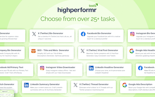 Highperformr AI Tools