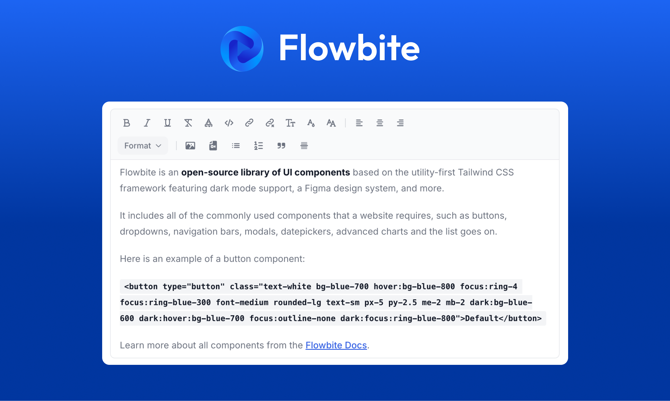 Flowbite WYSIWYG
