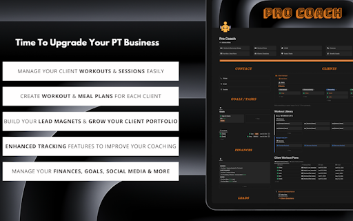 Pro Coach - Personal Trainer Notion OS