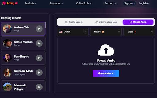 Free AI Celebrity Voice Generator