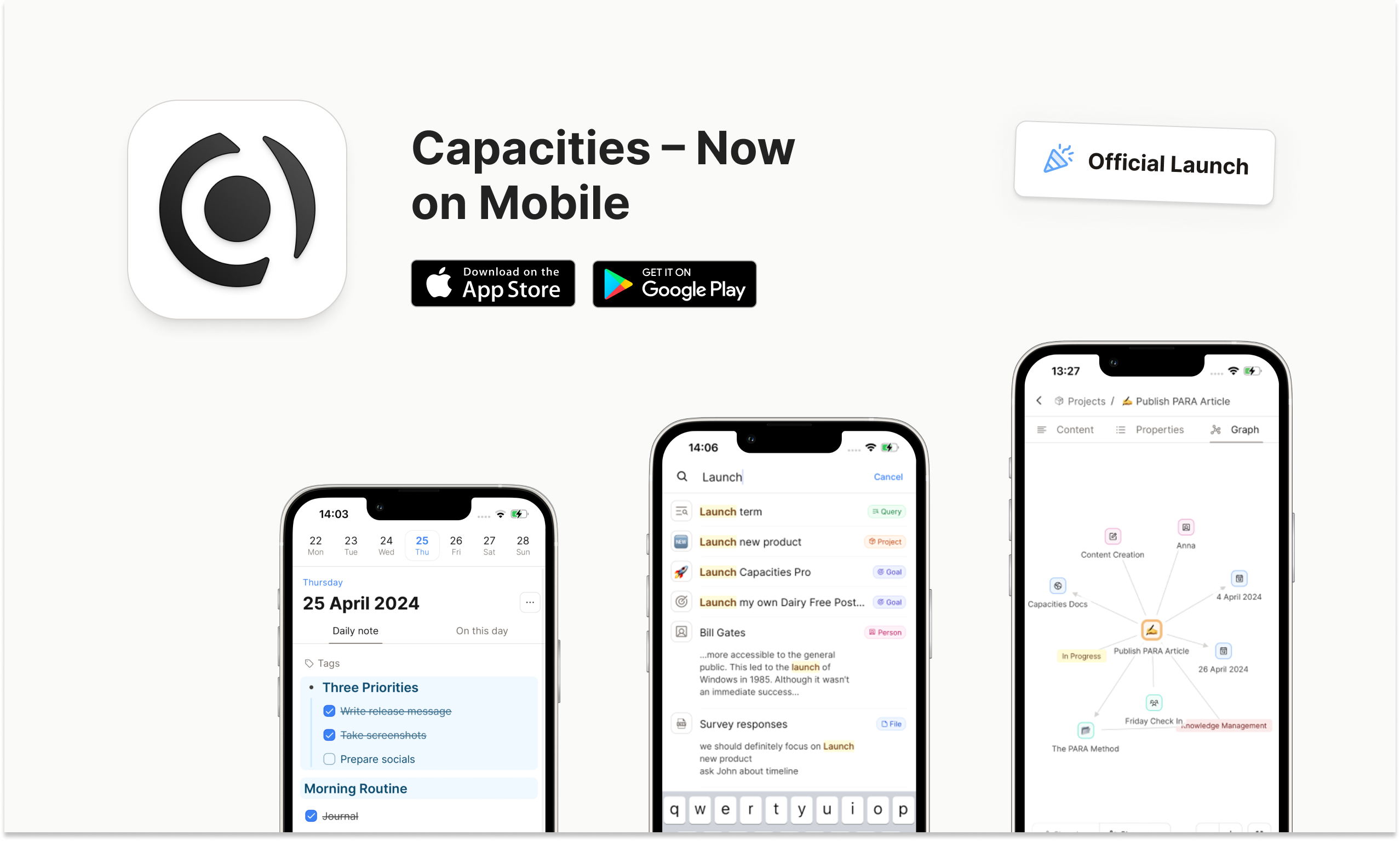 Capacities Mobile App