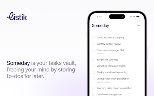 Listík, a to-do list