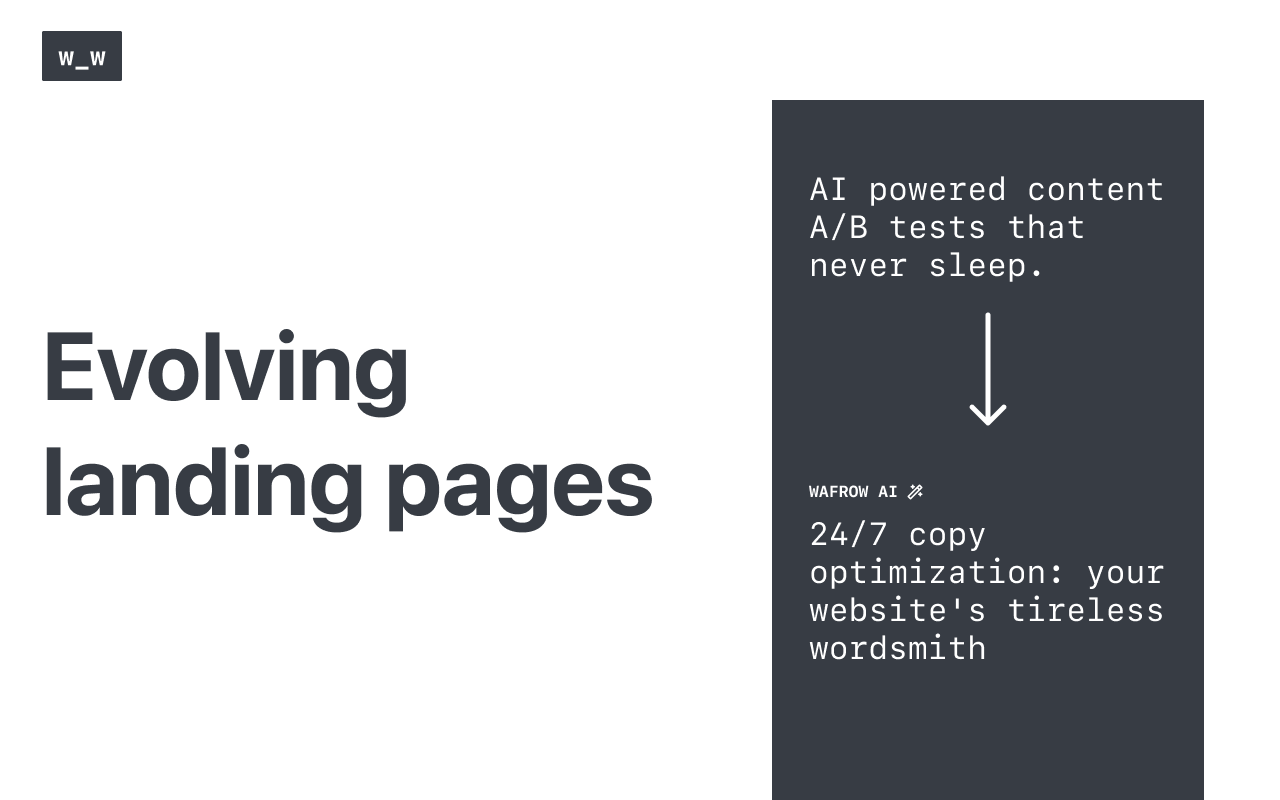 Wafrow. Landing pages on steroids