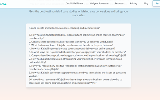 AI Testimonial Questions Generator