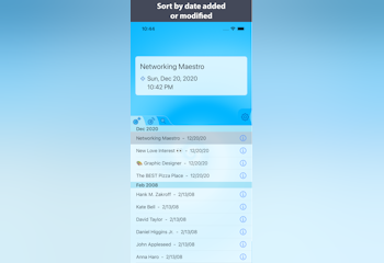 Recent Contacts iPhone app