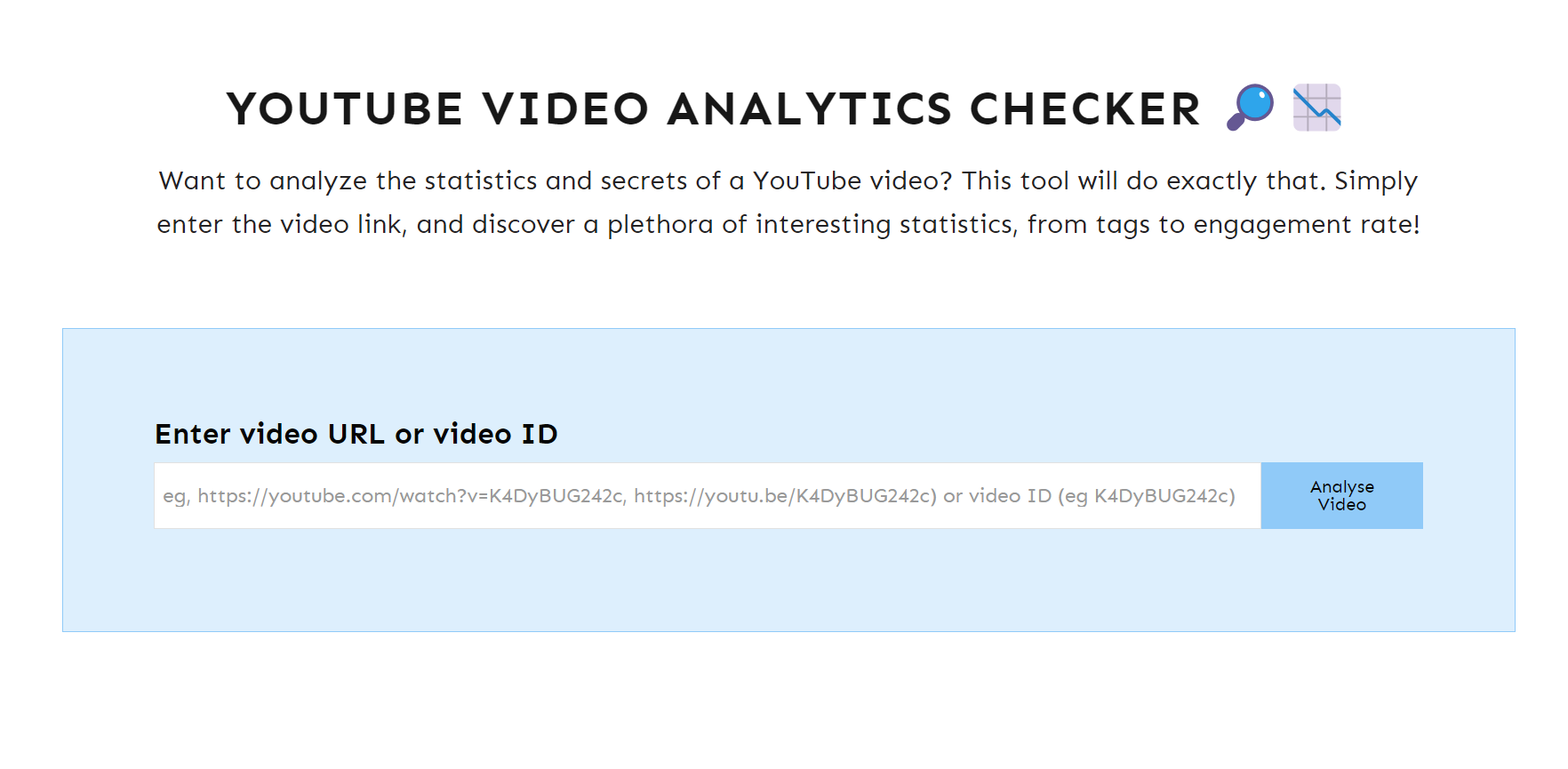 YouTube Video Analytics Checker