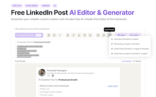 LinkedIn AI Post Editor