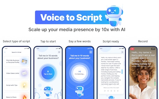 BIGVU Voice to Script AI Magic Writer