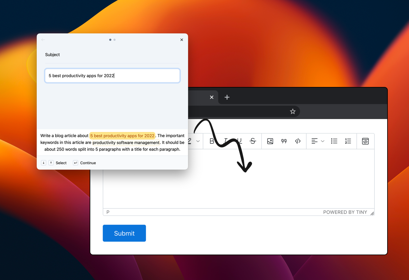 typedesk powered by ChatGPT API