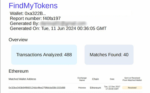 Findmytokens