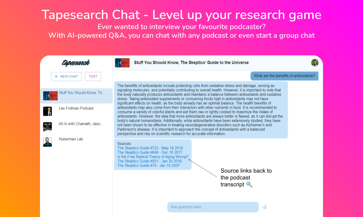 Tapesearch Chat