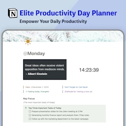 Productivity Day Planner Notion Template