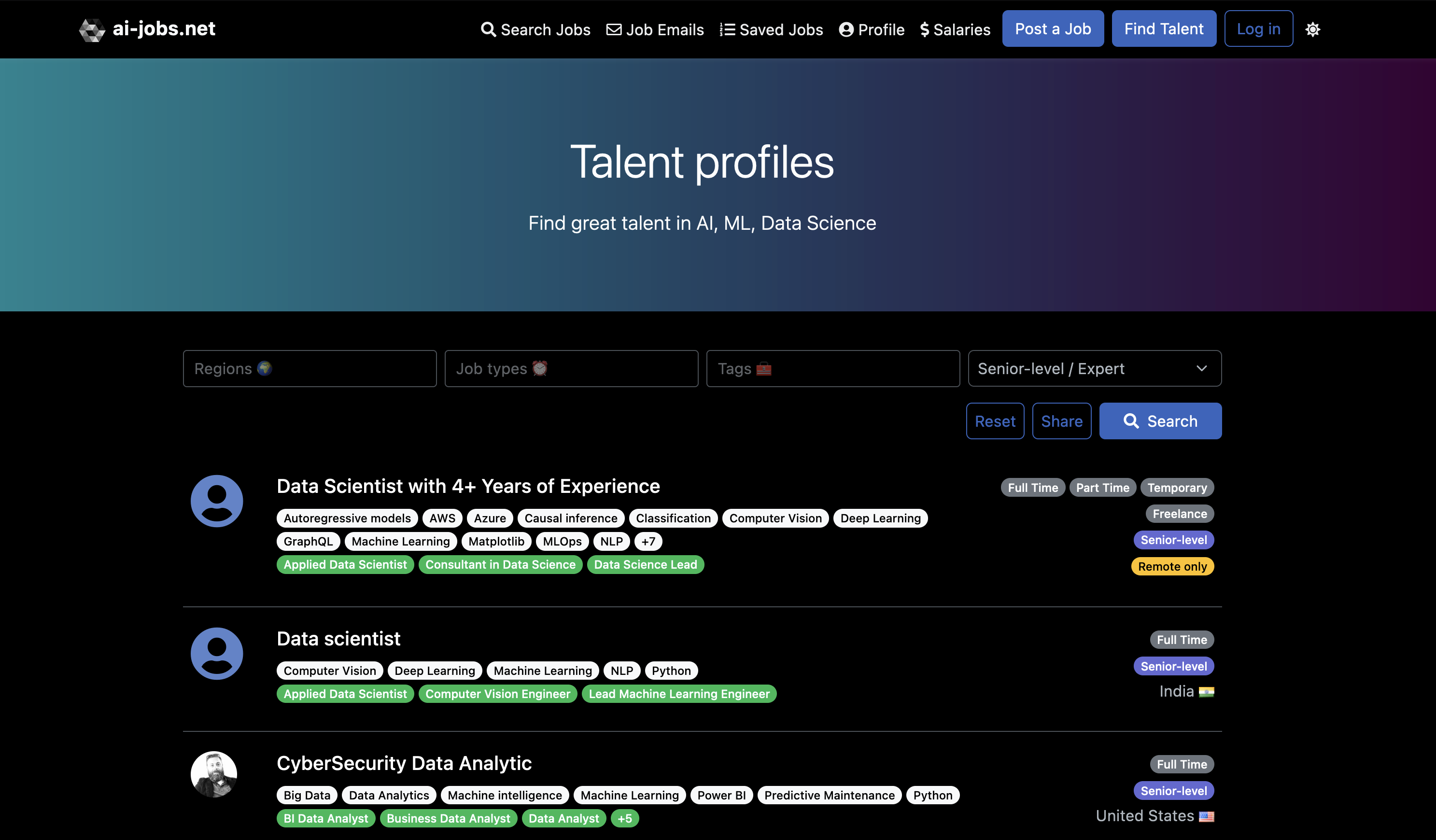 Talent profiles