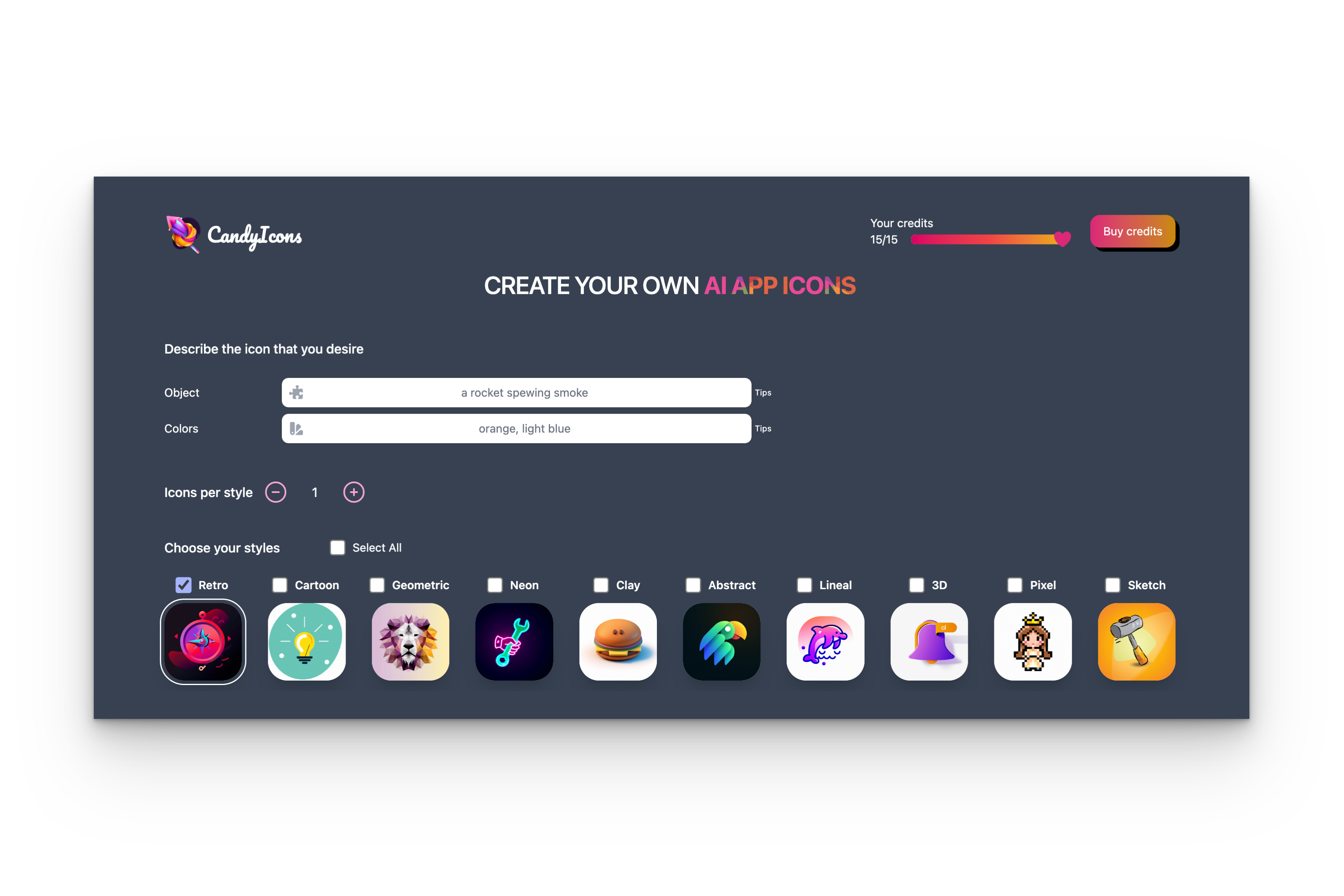 CandyIcons - Create unique AI app icons