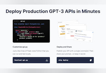 Deploy Button for custom GPT-3 APIs
